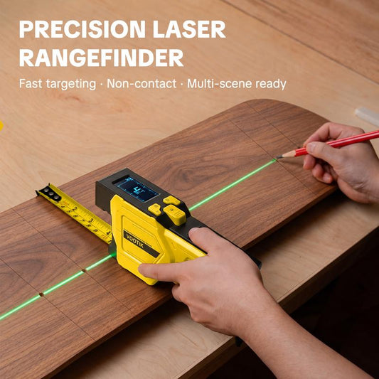 LaserLine Wireless Digital Tape Measure – 16.4ft Steel Tape + Laser Guide, LCD Display